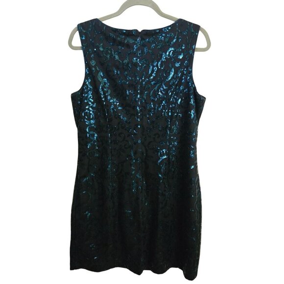 Vince Camuto Sequined Sheath Dress Emerald Green Size 14 - Picture 3 of 8